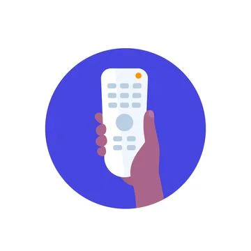 Tv remote control, rc in hand, vector icon Stock Illustration