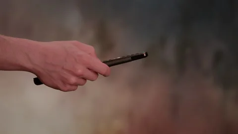 TV remote control, smart home appliances, button press program, select Stock Footage 294771310