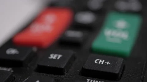 TV Remote MACRO: Channel Button Stock Footage 220313268
