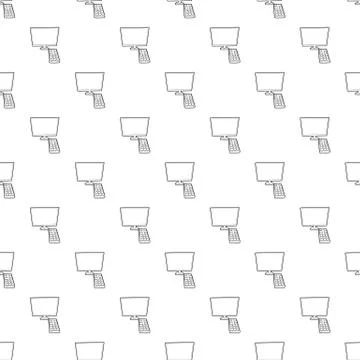 TV with remote pattern vector seamless Stock Illustration