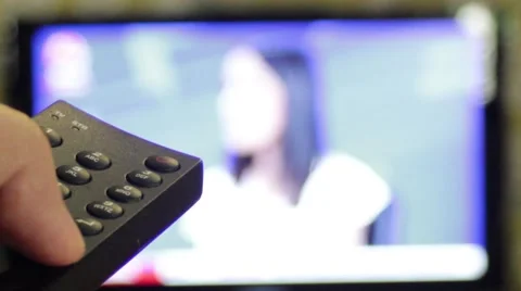 TV Remote Switching The Tv Set Channels Stock Footage 40645542
