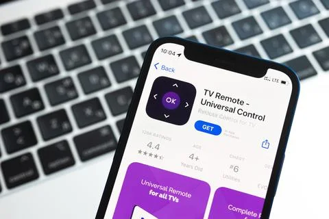 TV Remote Universal Control app for mobile phone. Smart home concept with app Stock Photos