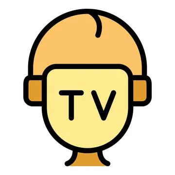 Tv reporter icon vector flat 库存插图