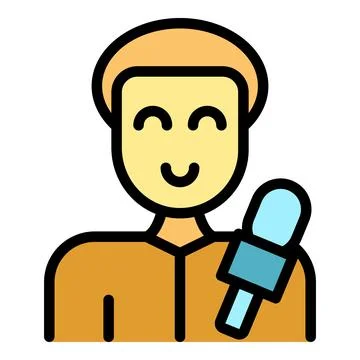 Tv reporter icon vector flat 库存插图