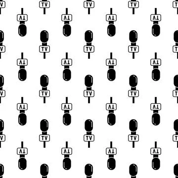 Tv reporter microphone pattern seamless vector Ilustração Stock