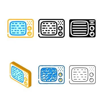 Tv retro edition television device color icon vector Stock Illustration