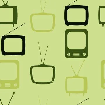 Tv retro seamless pattern. Colorful abstract vector background. Stock Illustration