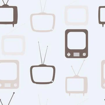 Tv retro seamless pattern. Colorful abstract vector background Illustrazione stock