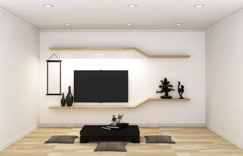 TV on room. 3D rendering Stock Illustration