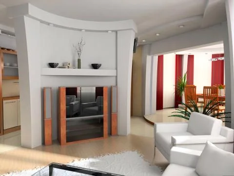 Tv room Stock Illustration