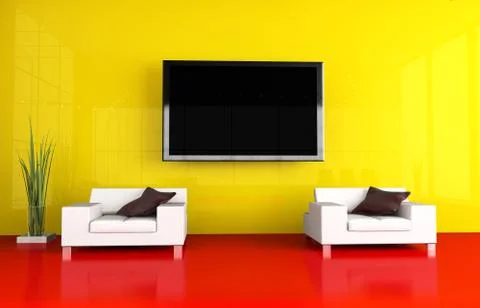 Tv room Stock Illustration