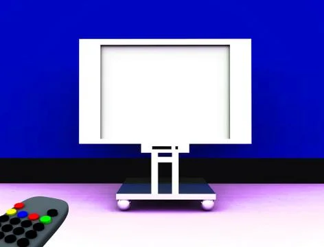 TV In Room With Remote Control Stock Illustration