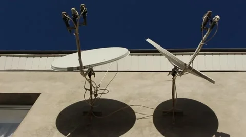 TV satellite dishes 스톡 동영상 44239329