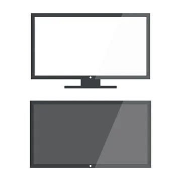 TV screen blank on background vector. Lcd tv display screen Stock Illustration