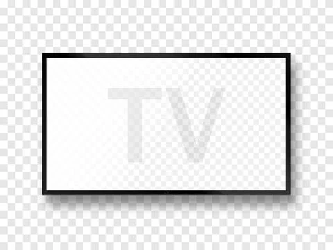 TV screen isolated. lcd panel mockup. Blank television. Vector illustration. Illustrazione stock