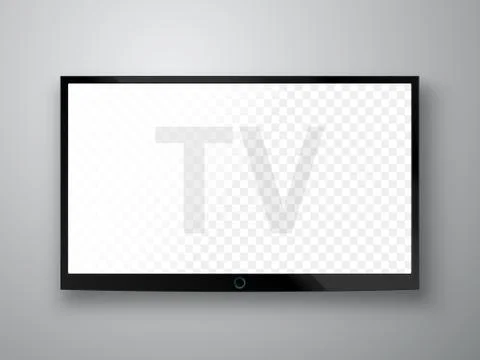 TV screen isolated. lcd panel mockup. Blank television. Vector illustration. Stock Illustration