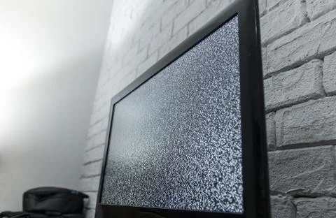 Tv screen with noise glitcher effect. No signal or no communication concept with Foto stock