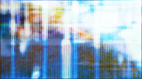 TV screen pixels flicker with video motion - Video Flux 063 HD, 4K Stock Footage