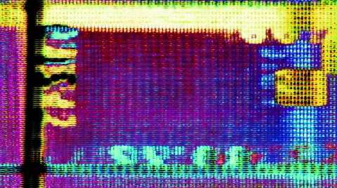 TV screen pixels flicker with video motion - Video Flux 067 HD, 4K Stock Footage