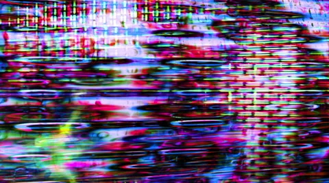 TV screen pixels fluctuate with color and video motion - Video Flux 038 HD, 4K Stock Footage 54312849