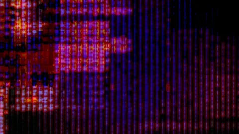 TV Screen Pixels Fluctuate with Video Motion Stock Footage 85484083