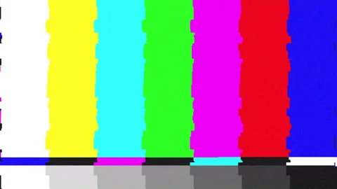 TV Screen Test Glitch and Television Test Pattern Background Stock Footage 340665041