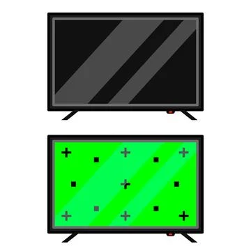 TV screen. Vector flat illustration of TV screens labeled for chroma key. Stock Illustration