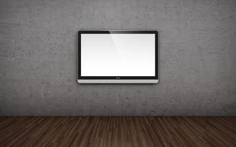 Tv screen on wall Stock Illustration