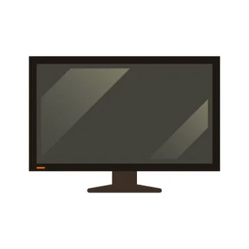 TV screen on white background. Large computer monitor display mockup. Stock Illustrazione stock