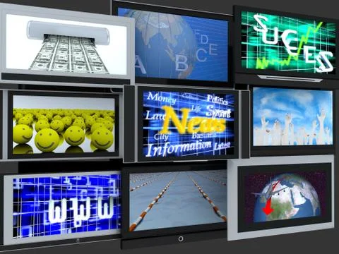 TV screens Stock Photos