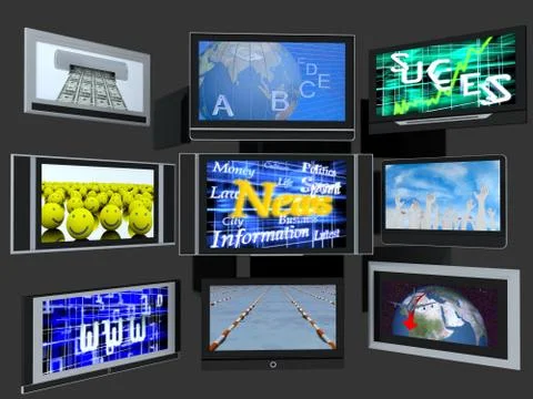 TV screens Stock Photos