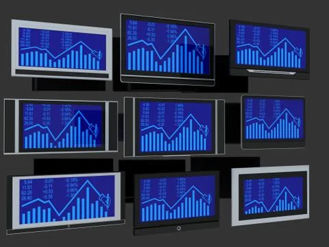 TV screens Stock Photos