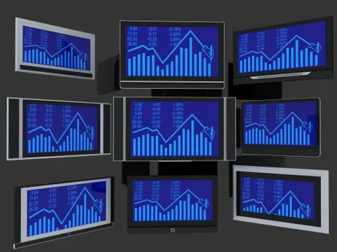 TV screens Stock Photos