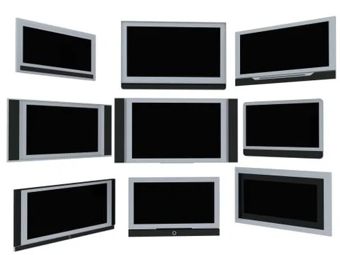 TV screens Stock Photos