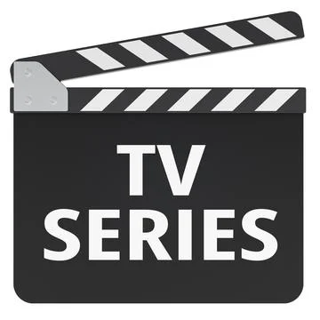 TV series concept with clapperboard. 3D rendering Stock Illustration