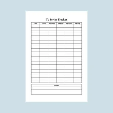 TV series tracker KDP interior. Daily TV show information and episode track.. Stock Illustration