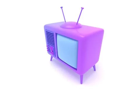 Tv set 3d render isolated on white illustration Stock Illustration