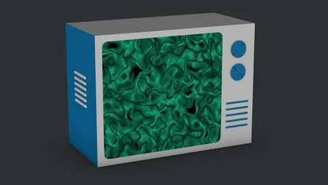 TV set with abstract hypnotic green and black animation. Stock Footage 253483888