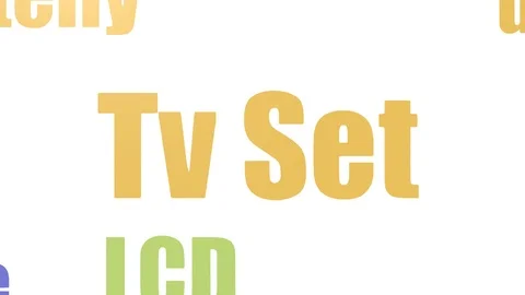 Tv Set Animated Wordcloud Isolated Video stock 107245106