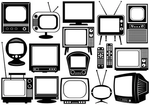 Tv Set Collage 库存插图