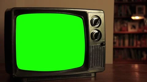 TV Set with Green Screen in Living Room.... | Stock Video | Pond5