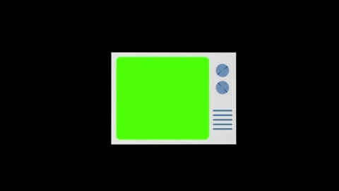 TV set with green screen. Psychedelic animation on the TV screen. Stock Footage 243706253
