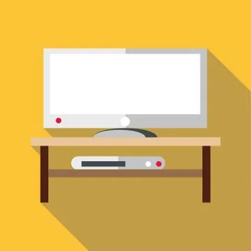 TV set icon, flat style Illustrazione stock
