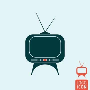 Tv set icon isolated Stock Illustration
