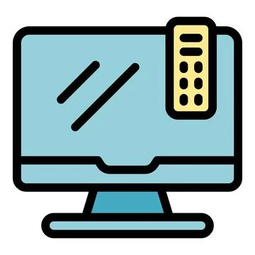 Tv set icon vector flat Stock Illustration