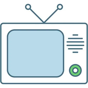 TV set icon vector old vintage television Stock Illustration
