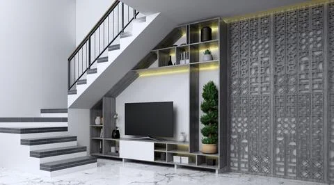 Tv set interior design Stock Illustration