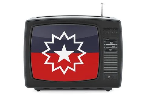 TV set with Juneteenth, Emancipation flag. 3D rendering Illustrazione stock