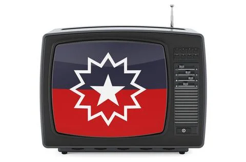 TV set with Juneteenth, Emancipation flag. 3D rendering TV set with Junete... Stock Photos