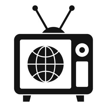 Tv set translator icon, simple style Illustrazione stock